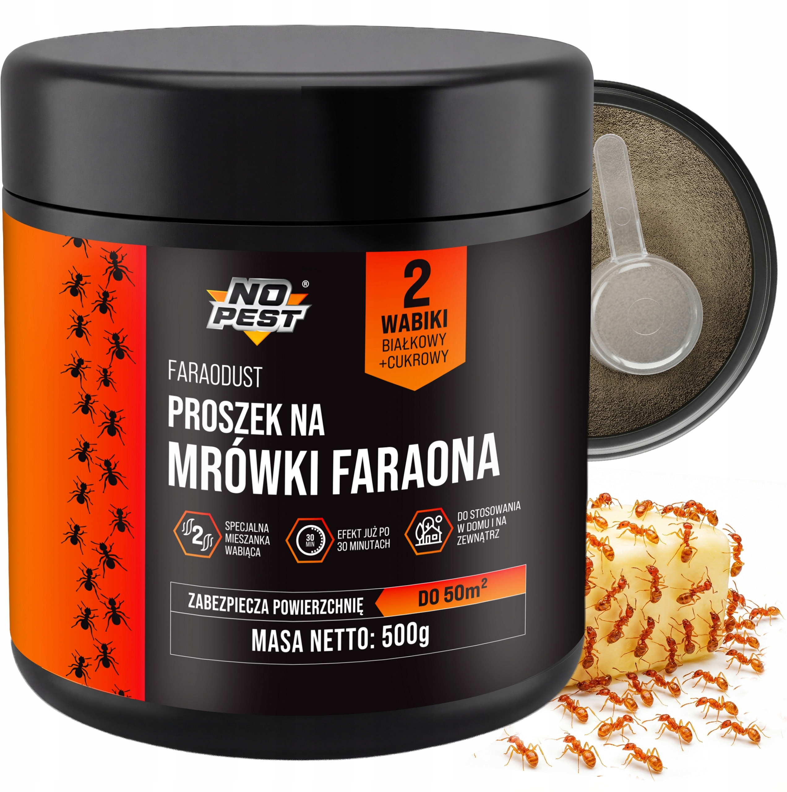Proszek Preparat Środek Trutka Granulat na Mrówki Faraona Faraonki Całe Kolonie 'Faraodust*' 500g – Skuteczna walka z mrówkami