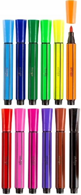 Kredki ołówkowe 12 kolorów lub flamastry 12 sztuk STRIGO – Kreatywność w Twoich rękach