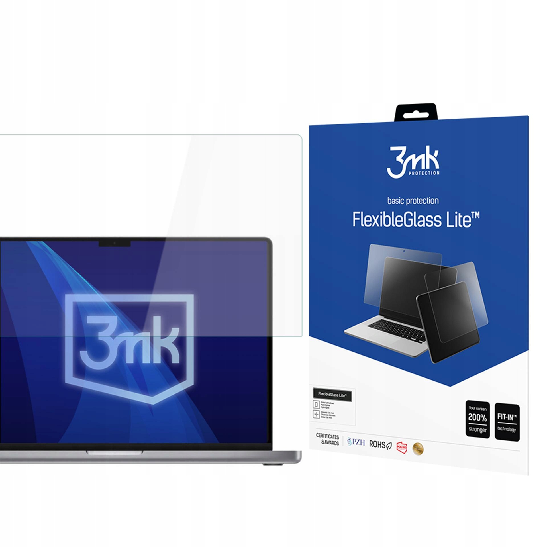Apple Macbook Pro 16 M1/M2/M3/M4 - Szkło hybrydowe 3mk FlexibleGlass Lite