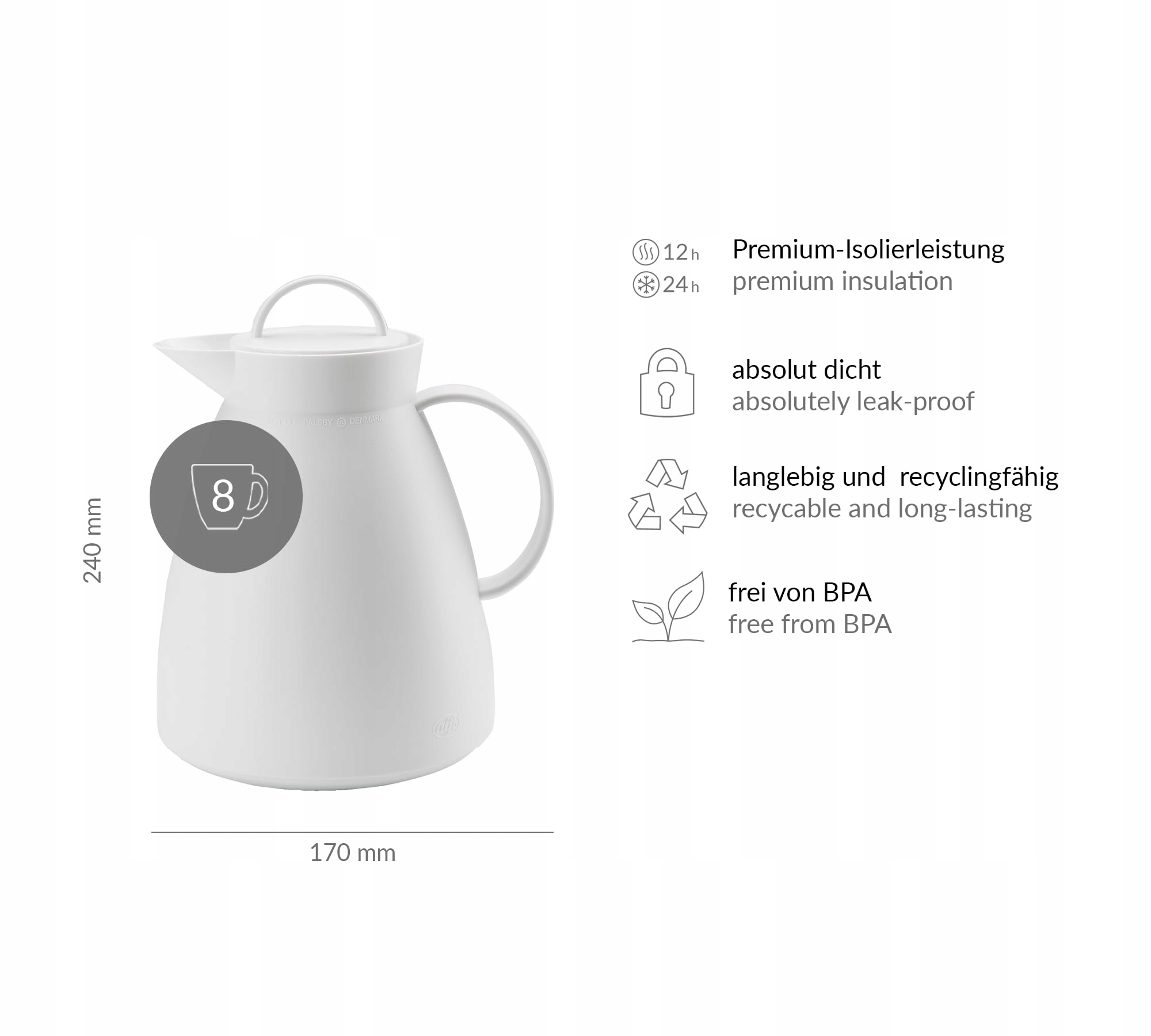 Doskonała izolacja – ciepło przez 12 godzin, zimno przez 24 godziny