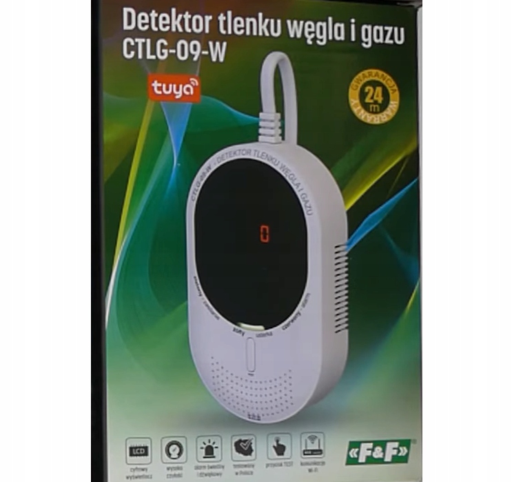Detektor tlenku węgla i gazu z WiFi CTLG-09-W – Bezpieczeństwo w Twoim biurze