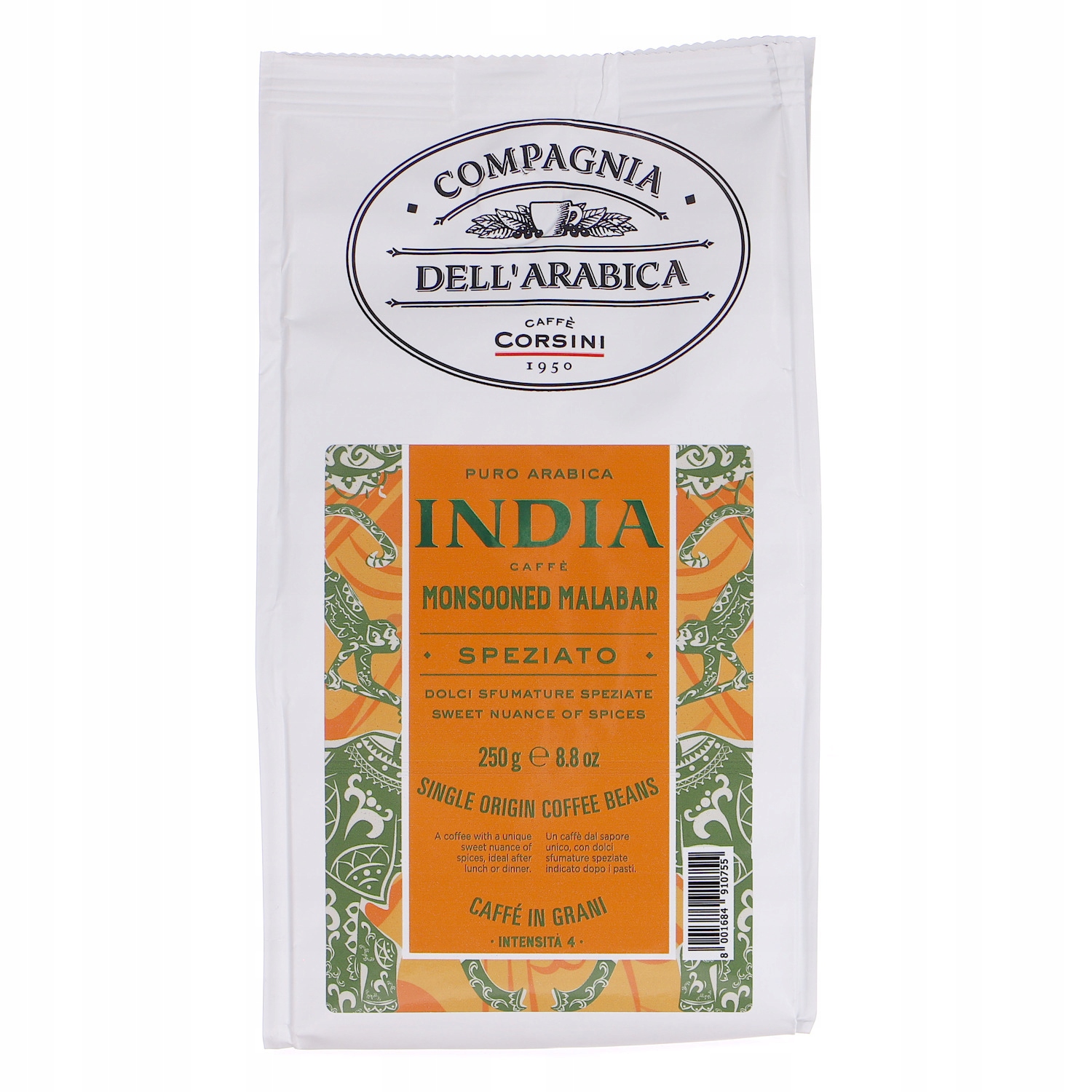 Kawa ziarnista Compagnia Dell'Arabica India Monsooned Malabar 250g – Wyjątkowy smak z Indii