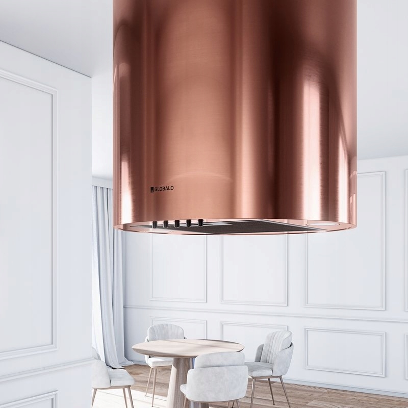 Okap kuchenny GLOBALO Lobelio Isola 39.1 Wine Copper – Elegancja i nowoczesność w Twojej kuchni