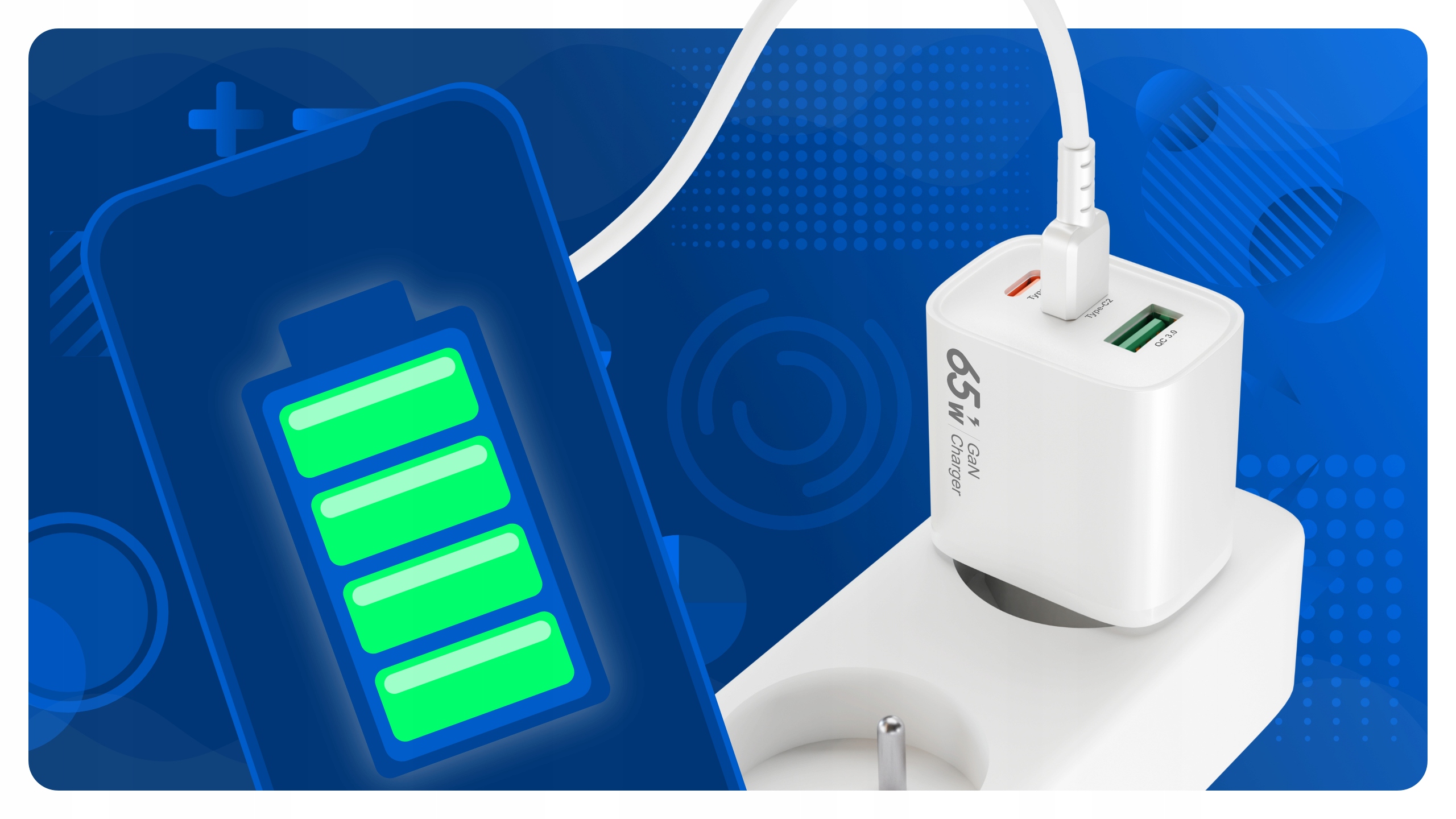 Maksymalna moc 65W – Szybkie ładowanie dla Twoich urządzeń