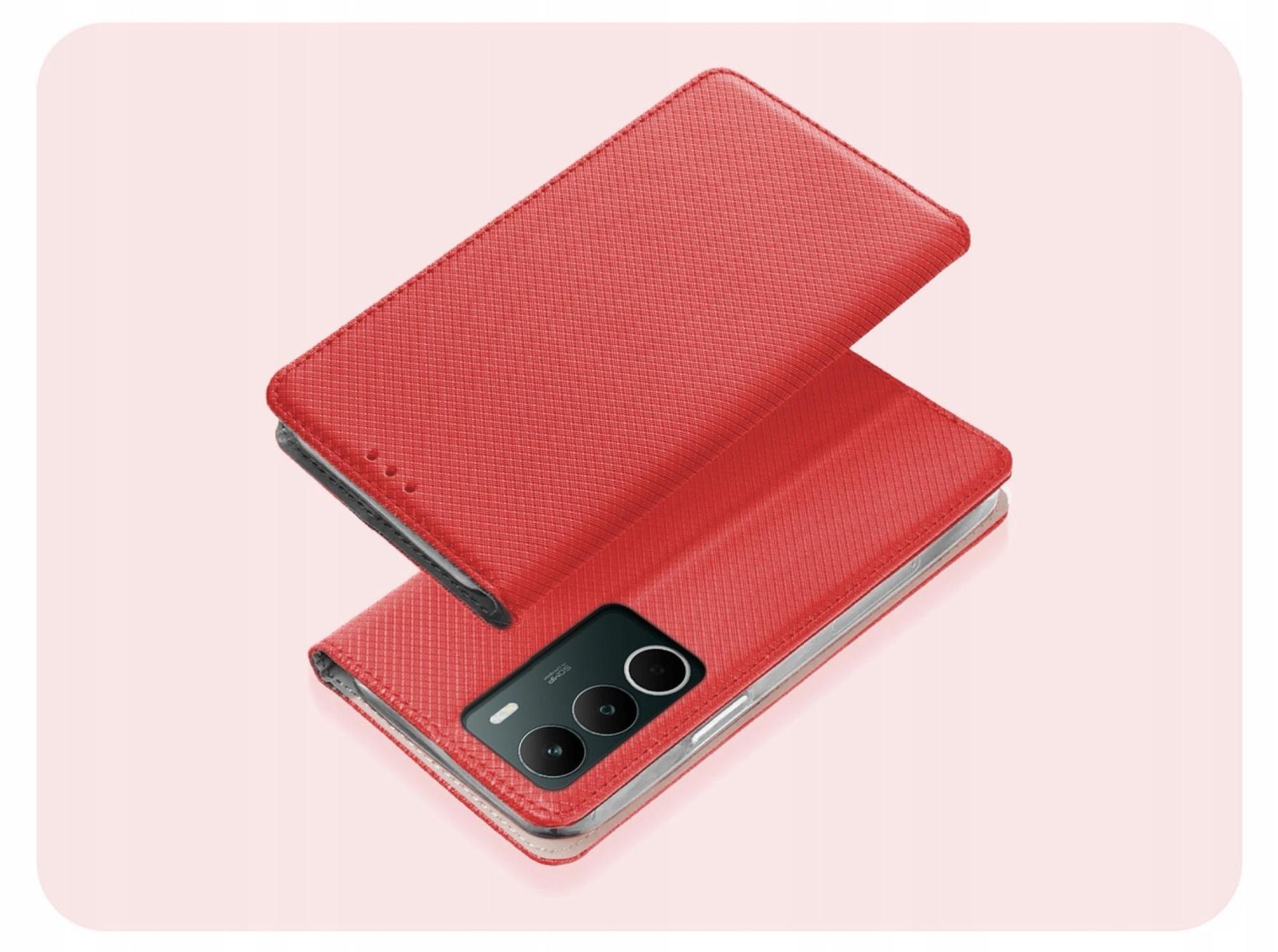 Etui z Klapką Do Realme C71 – Elegancja i Ochrona w Czerwonym Kolorze