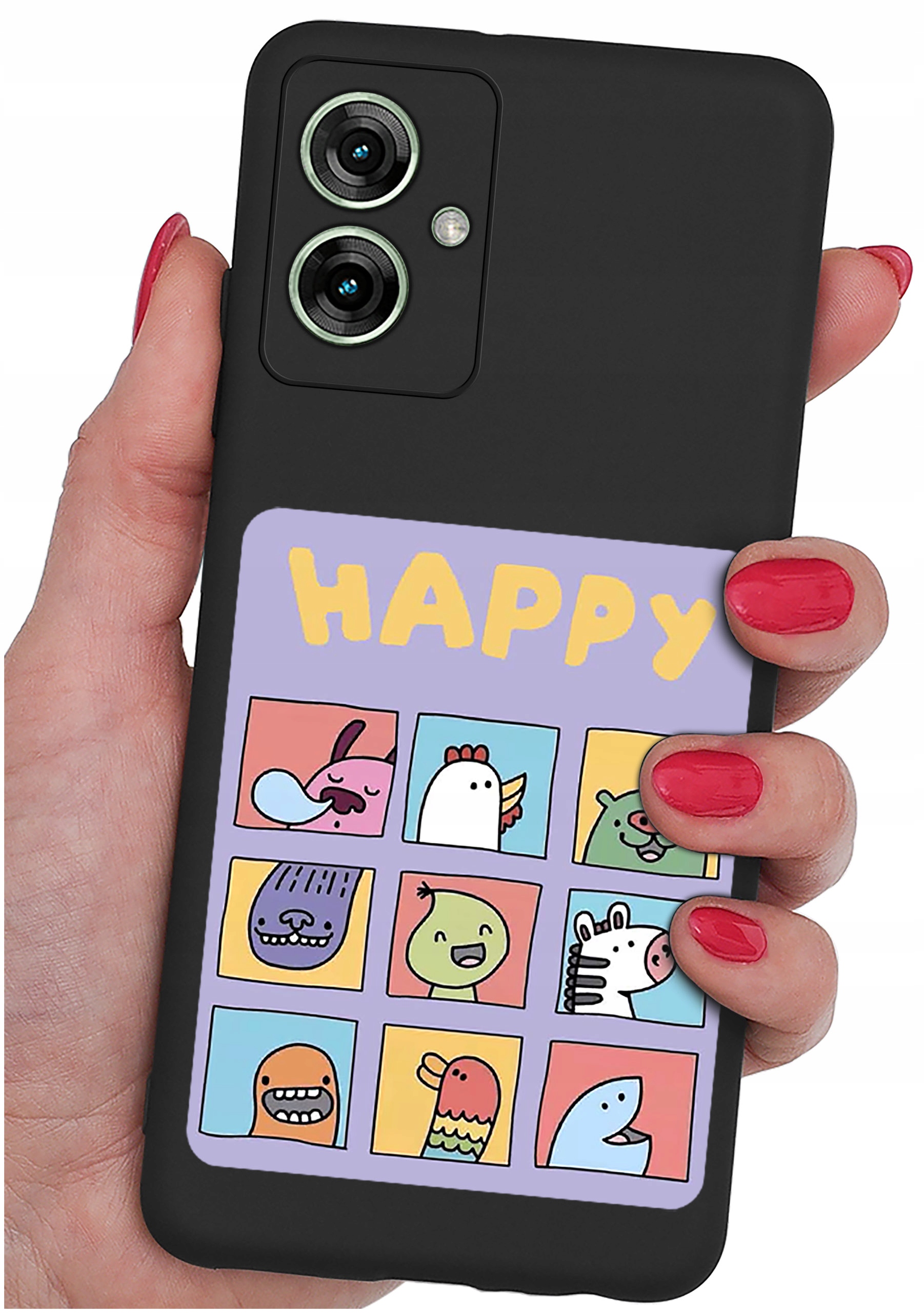 Etui do Motorola Moto G55 5G WZORY | Silikonowe Matt Case + Szkło Hartowane 9H