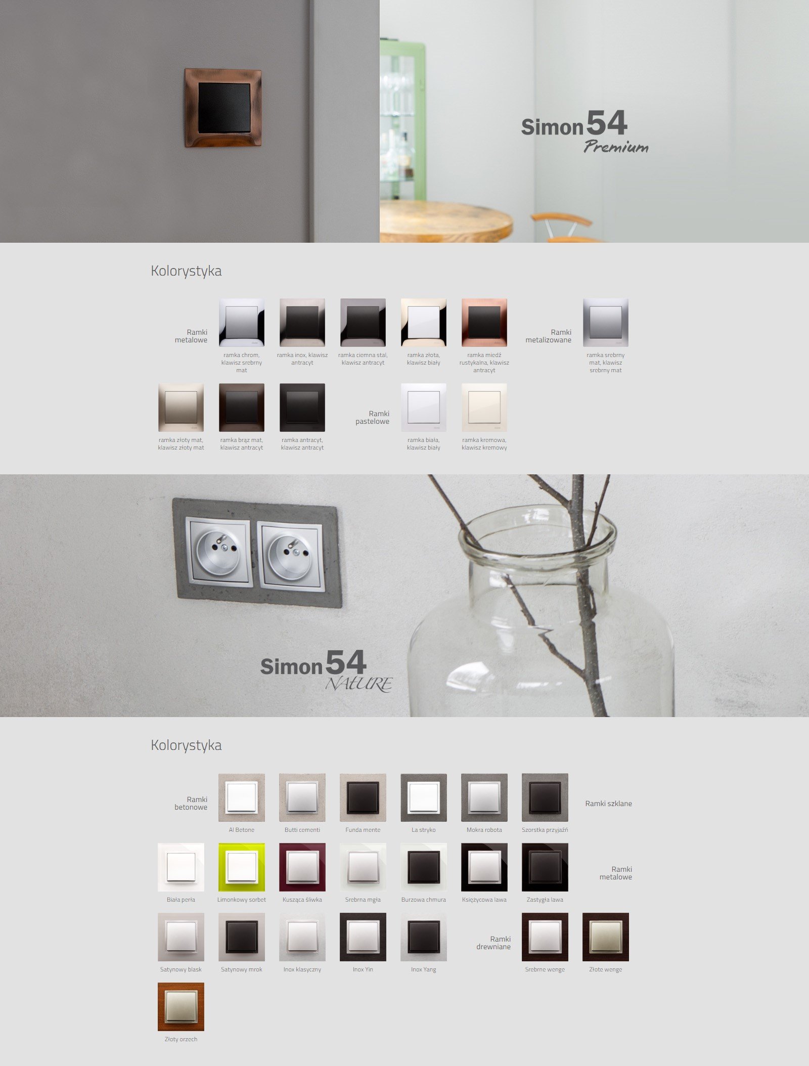 Nowoczesny design ramki pojedynczej Simon 54