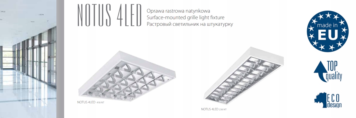Łatwy montaż i użytkowanie oprawy rastrowej