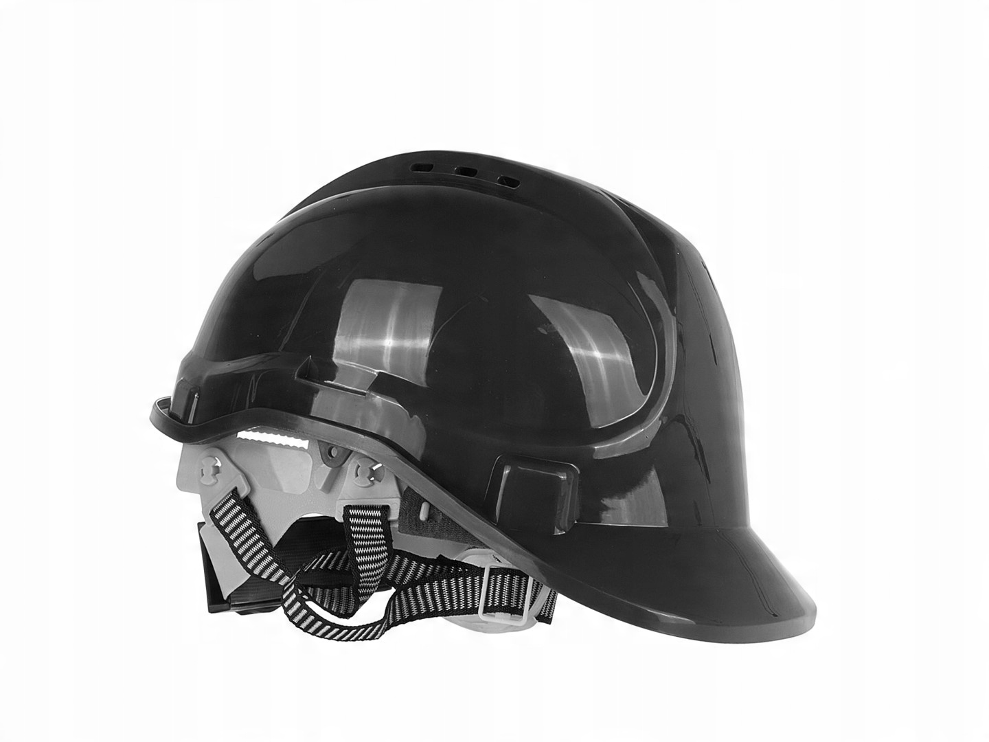Kask ochronny budowlany BHP regulowany – czarny Geko G90037