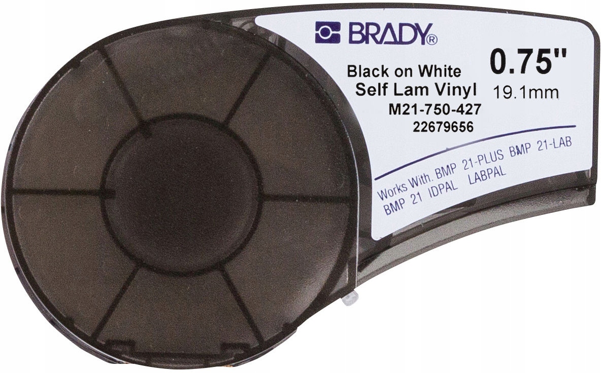 Etykiety Brady Black on White 4,26m x 19,05mm – Idealne do drukowania