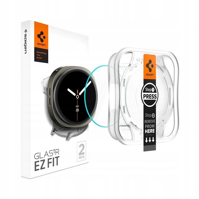 Spigen GLAS.TR EZ FIT 2-Pack – Szkło hartowane do Samsung Galaxy Watch 8 44 mm