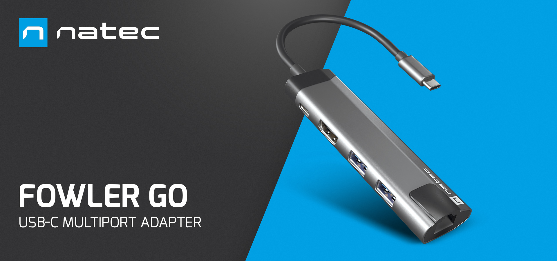 Wielofunkcyjny adapter z różnymi portami połączeniowymi, w tym wideo i sieciowymi