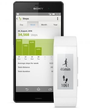Rejestruj swoją aktywność za pomocą opaski SmartBand Talk SWR30 firmy Sony z aplikacją Lifelog.