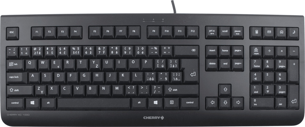 CHERRY KC 1000 klawiatura USB Czeski Czarny – Idealna do codziennego użytku