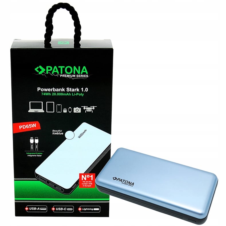 Patona Premium Powerbank Stark 1.0 PD65W 20000mAh – Wydajność i styl w jednym
