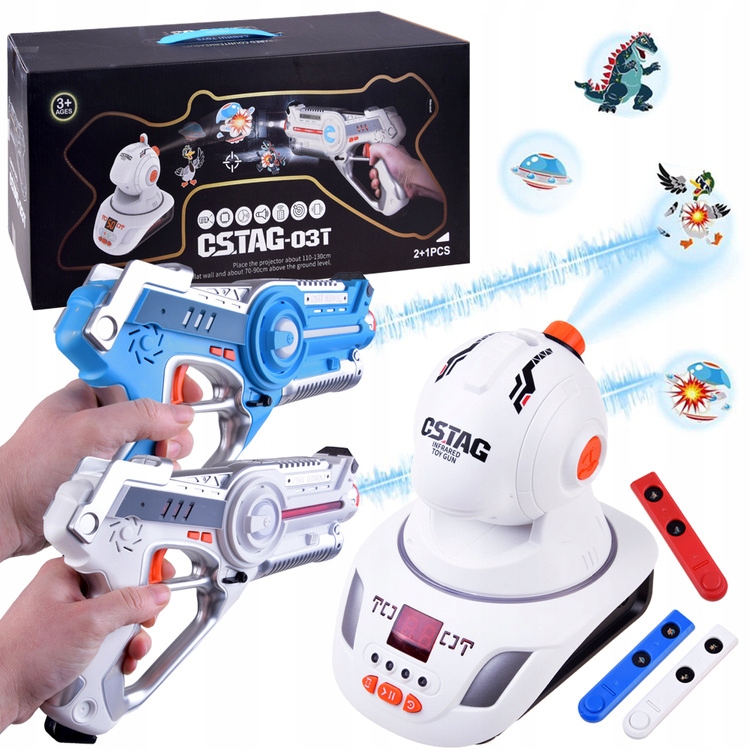 Laserowe pistolety + projektor Laser ZA4368 – Fantastyczna zabawa dla dzieci