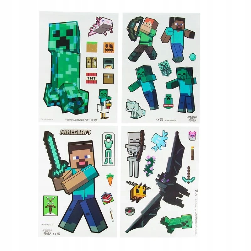 Oficjalnie licencjonowane naklejki z postaciami Minecrafta