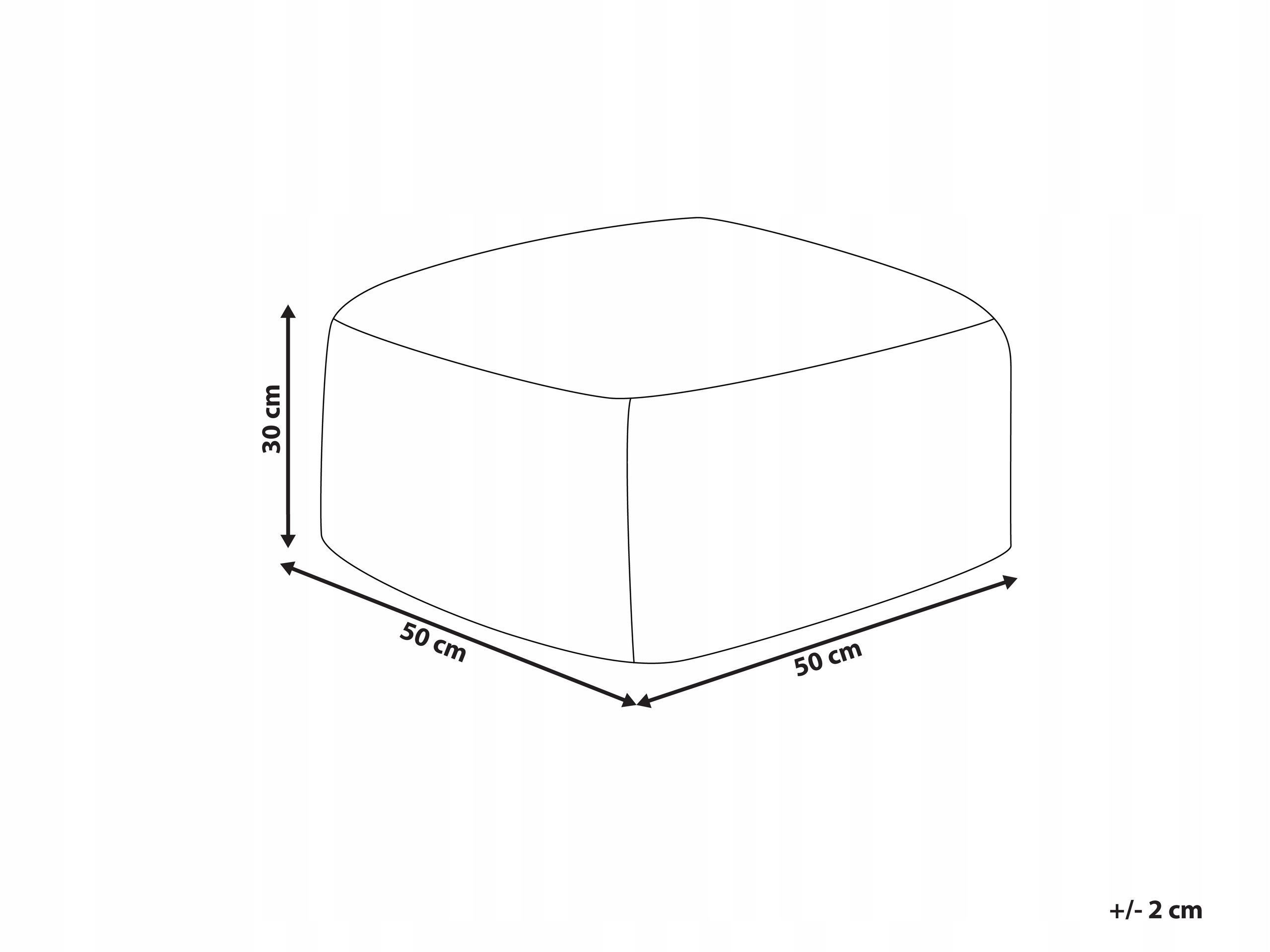 Wymiary pufa: 50 cm x 50 cm x 30 cm