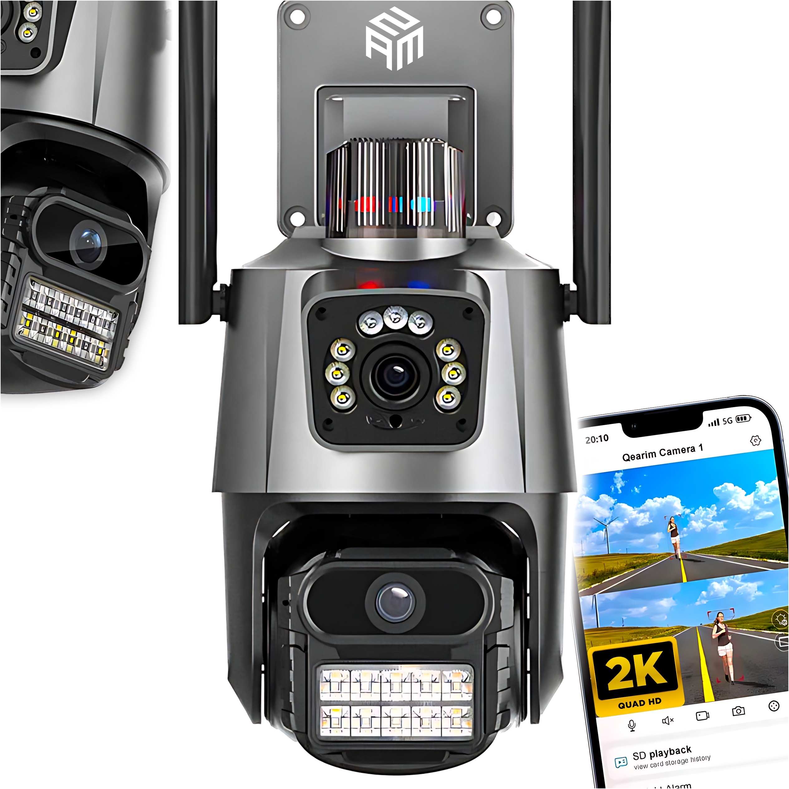 Kamera Zewnętrzna WiFi Obrotowa IP Podwójna 2K – Bezpieczeństwo na wyciągnięcie ręki