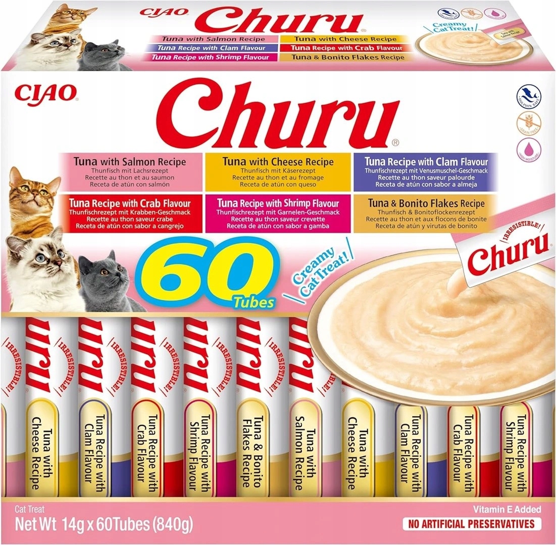 Inaba Foods INABA CAT CHURU VARIETIES tuńczyk – Kremowy przysmak dla kota