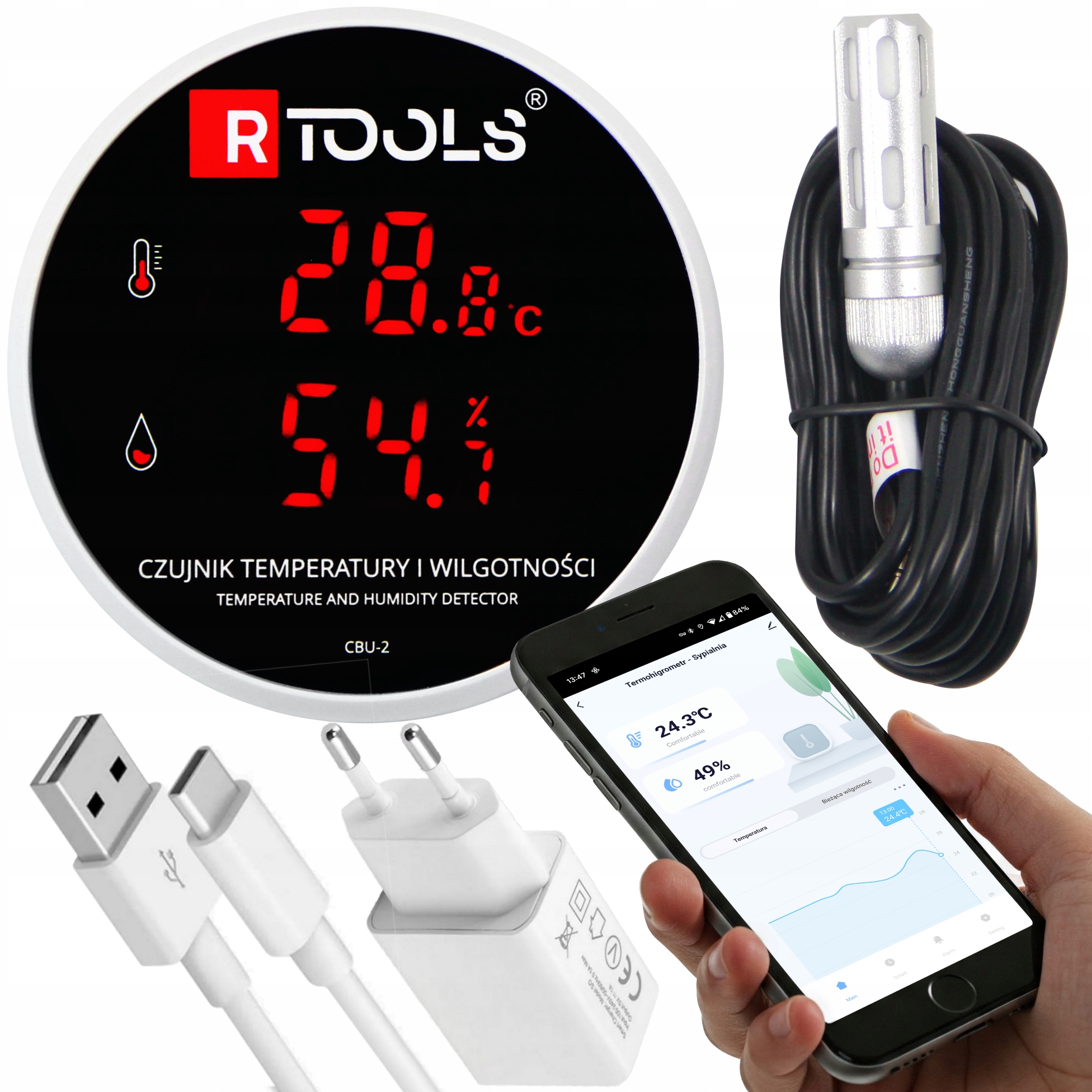 Termohigrometr WiFi 3m App Tuya SmartLife – Kontrola klimatu w Twoim domu