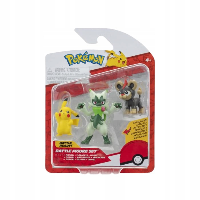 Zestaw figurek Pokemon Bitewne 3 PK - Pikachu, Floragato, Litleo