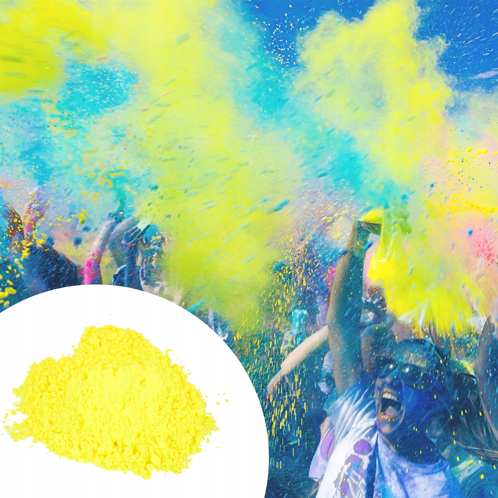Proszek Holi Puder FX neon żółty – Kolorowa eksplozja radości