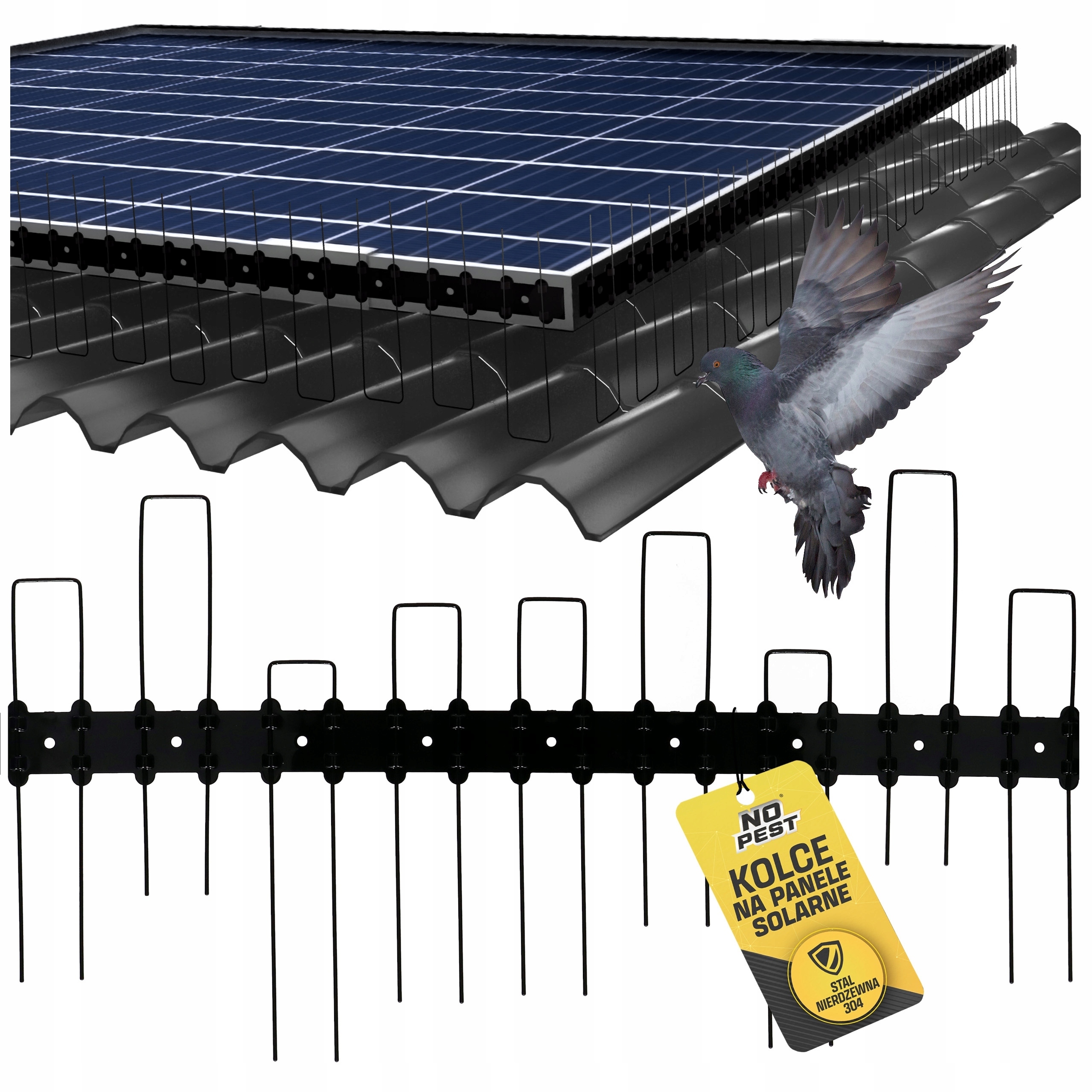 Kolce na Ptaki Gołębie Kuny na Panele Solarne Fotowoltaiczne 50cm – Skuteczna Ochrona Twojej Instalacji