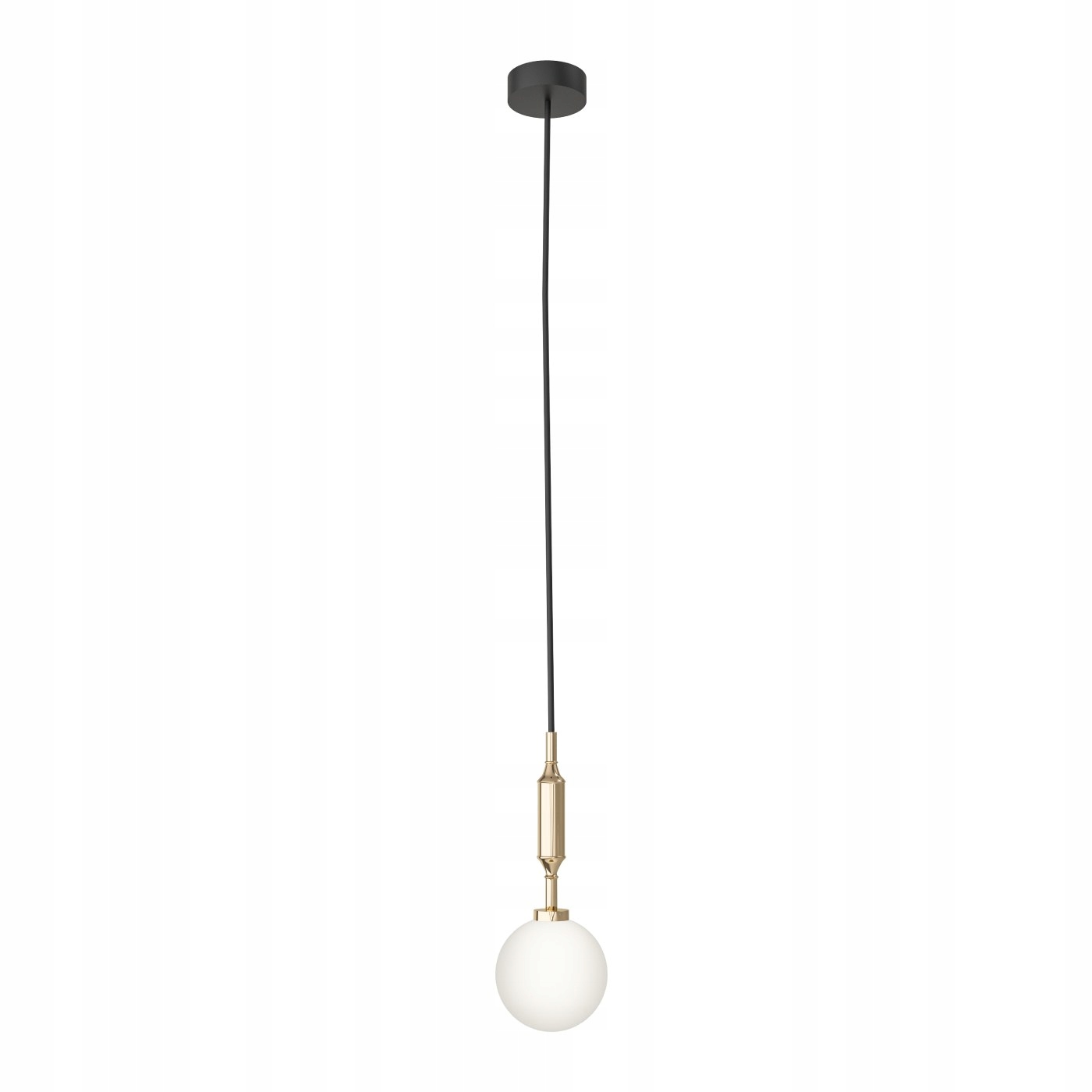 Pojedyncza lampa wisząca Eri I szklana kula ball biała złota – Elegancja w Twoim wnętrzu