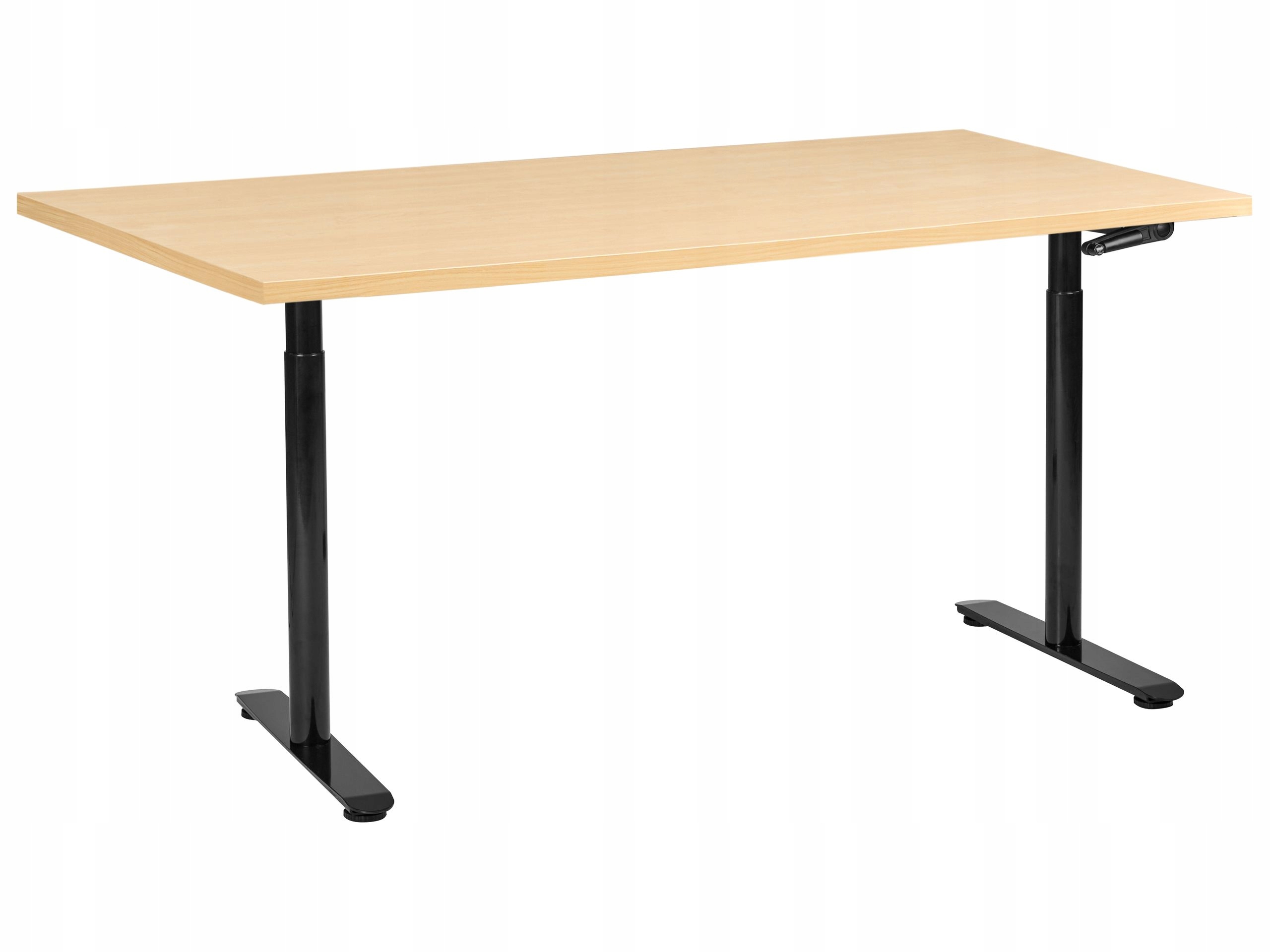 Biurko regulowane manualnie DESTINAS Czarny/jasny brąz 160 cm 72 cm – Idealne do Twojego biura