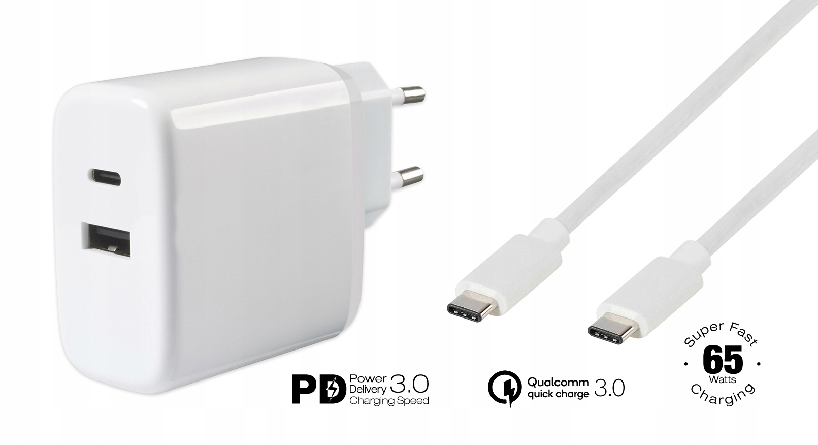 Wysoka moc wyjściowa – 65W dla szybkiego ładowania