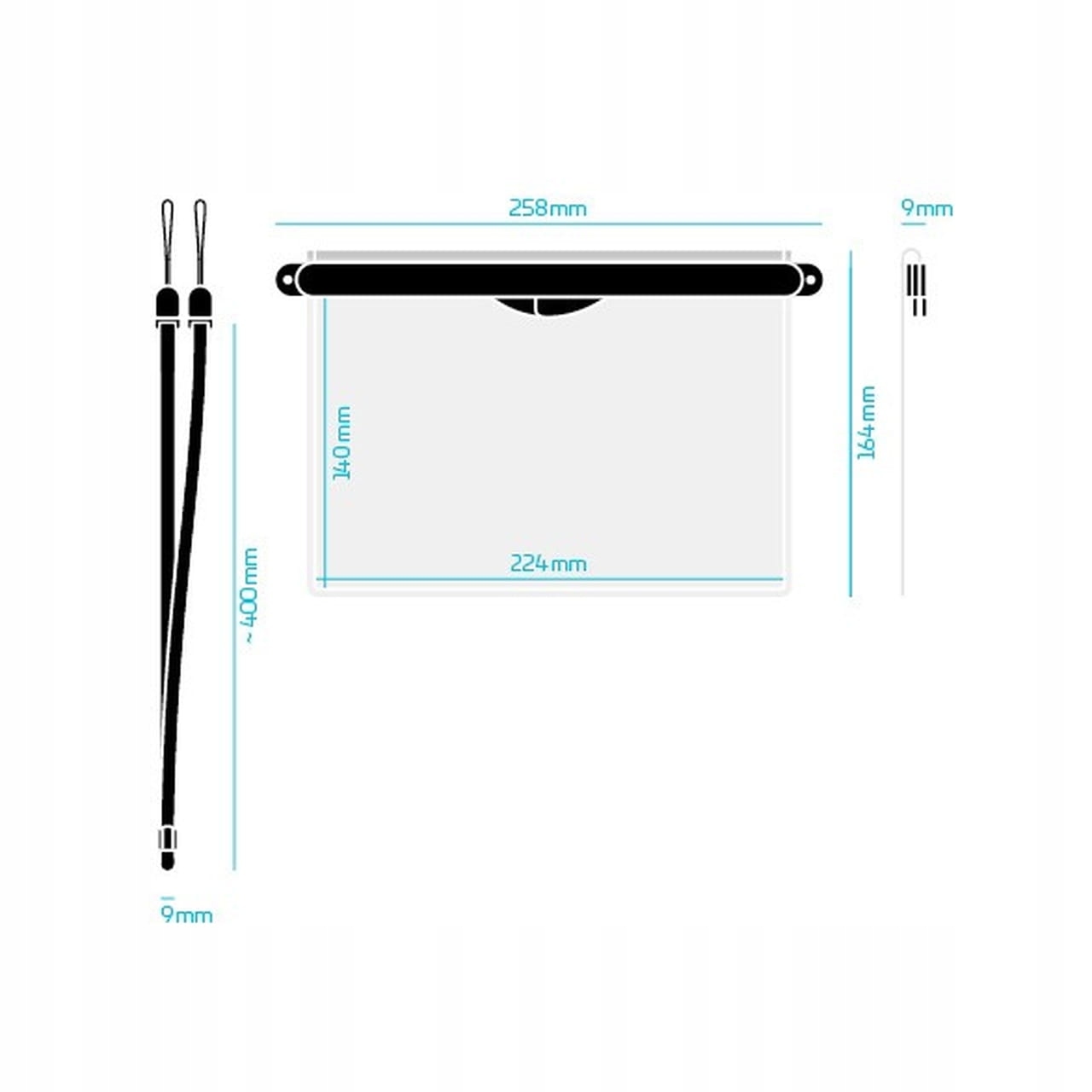 Wymiary torby: 224 x 140 mm
