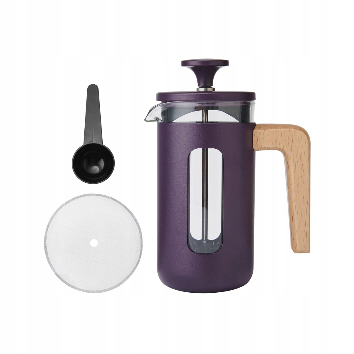 Kawiarka French press PISA 0,35 L fioletowa – Idealna do parzenia aromatycznej kawy