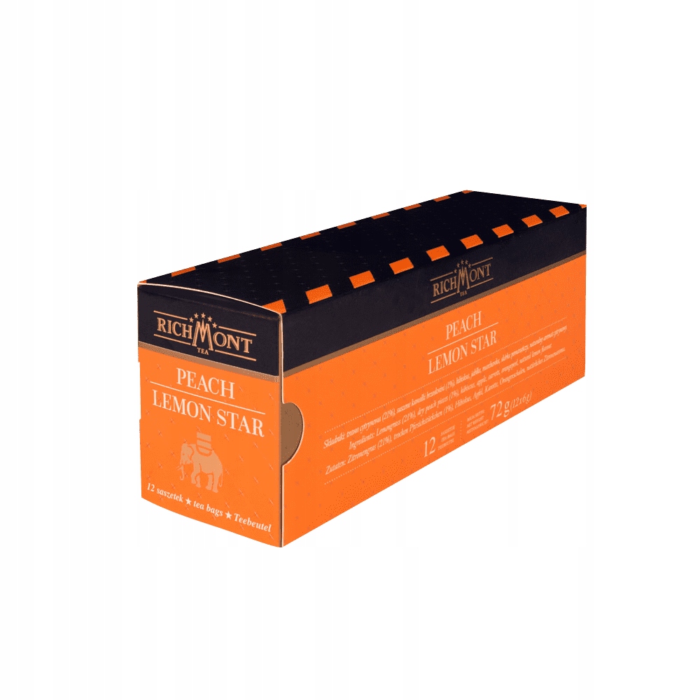 Herbata Richmont Peach Lemon Star 12x6g – Orzeźwiająca mieszanka cytrynowo-brzoskwiniowa