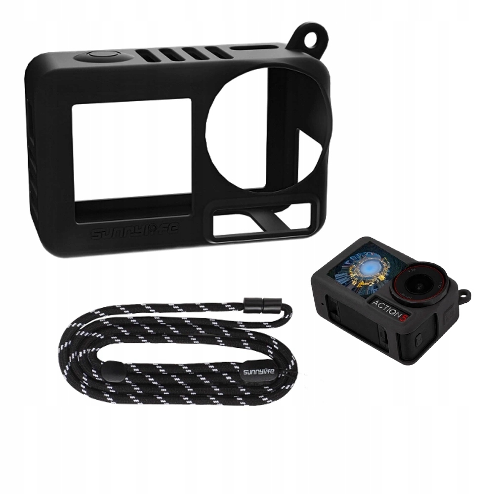 Pokrowiec Futerał Case Etui Osłona Silikonowa + Pasek Smycz do DJI OSMO ACTION 5 PRO - Black