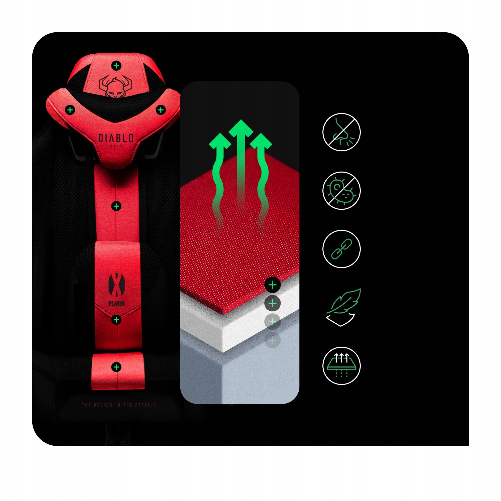 Materiałowy Fotel Diablo X-Player 2.0 Small – Komfort i ergonomia w biurze