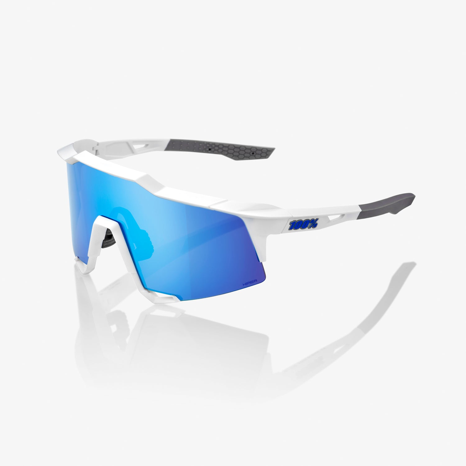 100% Speedcraft - HiPER Mirror Lens Matte White – Sportowe okulary przeciwsłoneczne dla aktywnych