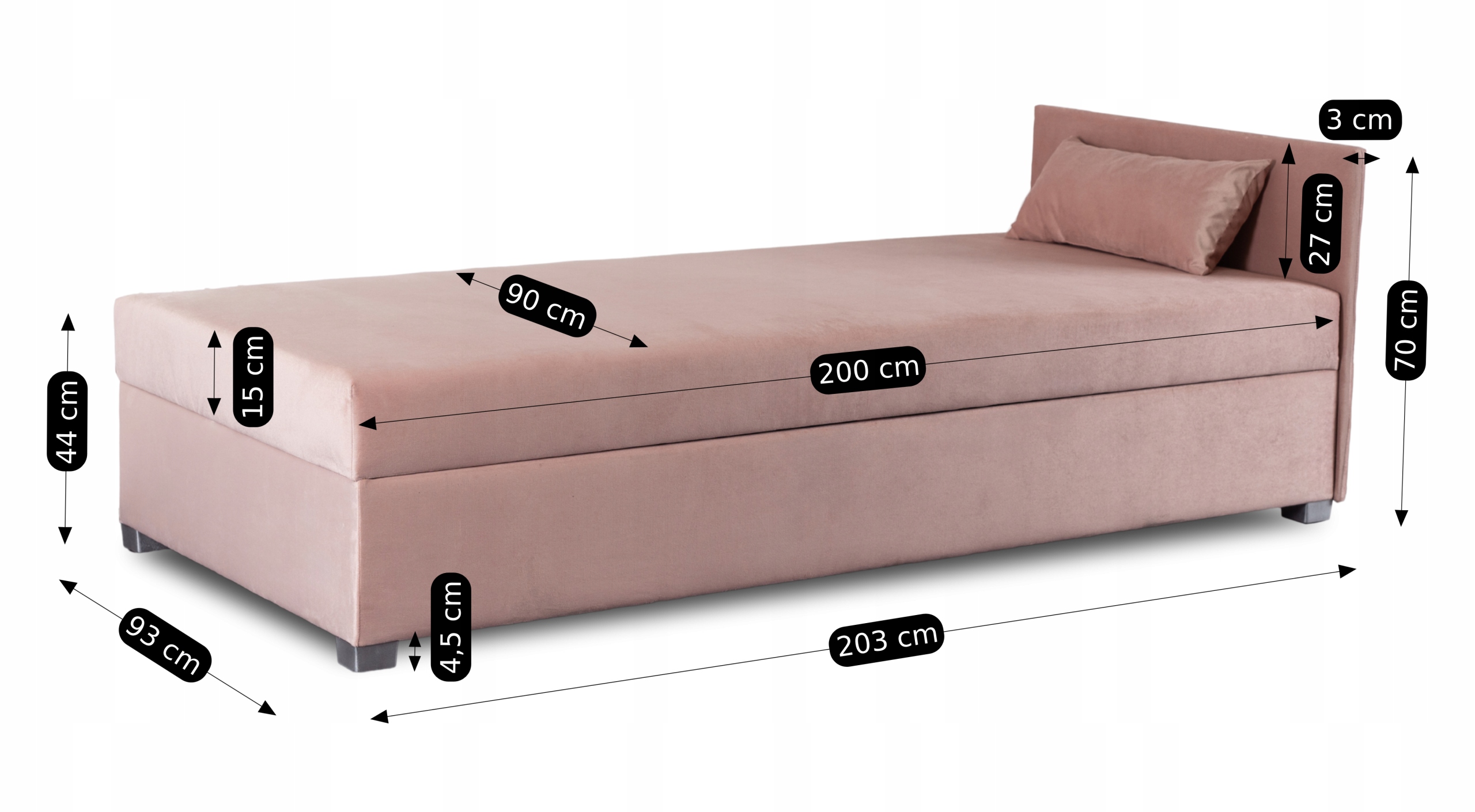Wymiary i wykonanie – Szczegóły techniczne łóżka KARO
