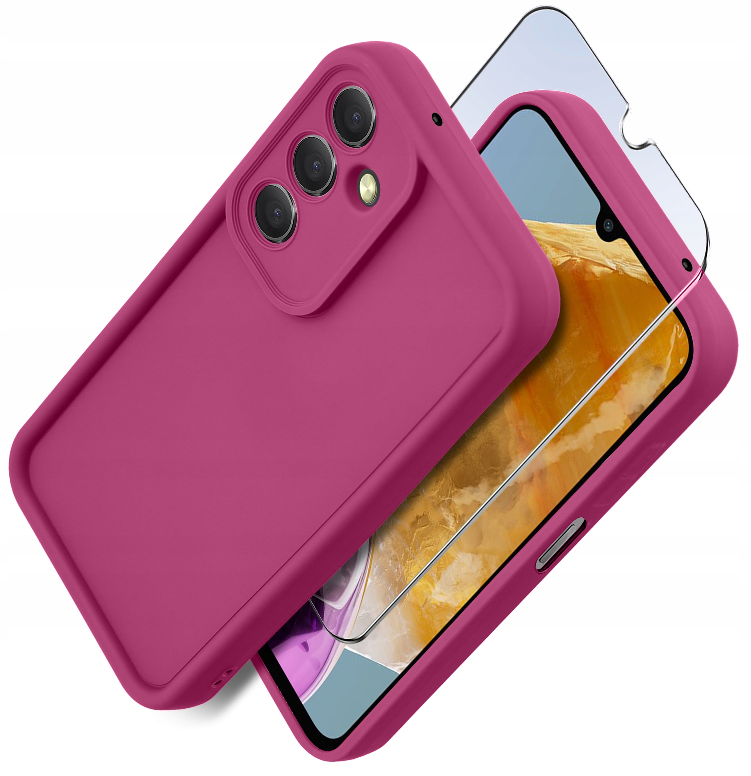 Etui do Samsung M15 5G silikonowe MATOWE + Szkło ochronne na ekran 9H – Ochrona i styl w jednym