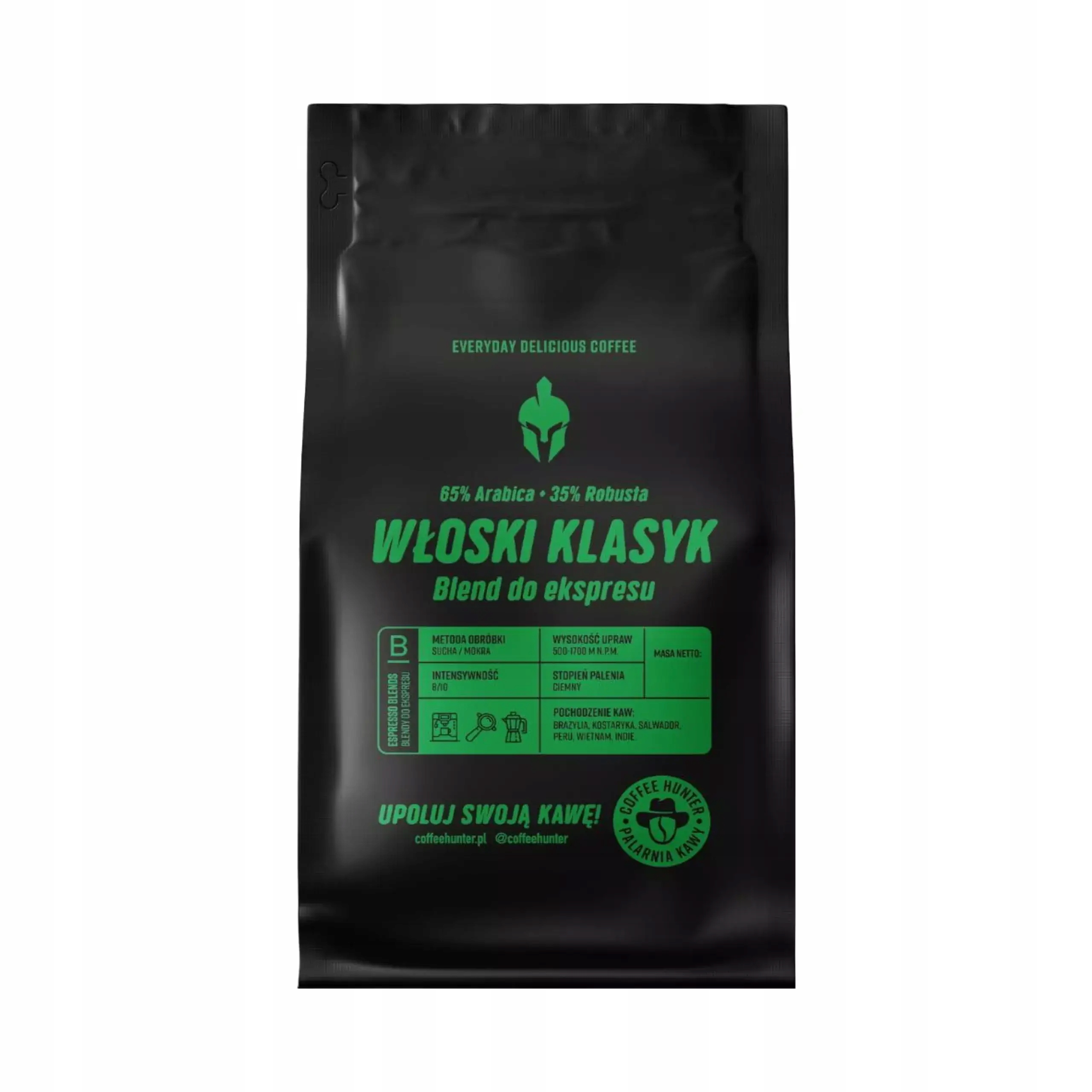 Kawa ziarnista COFFEE HUNTER Włoski Klasyk 1kg – Doskonały wybór dla miłośników espresso