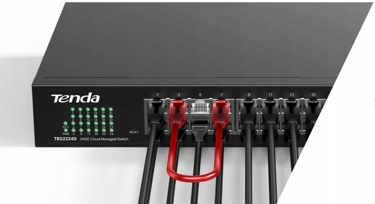 5 Gigabitowych portów Ethernet – Szybki transfer danych do 1000 Mbps