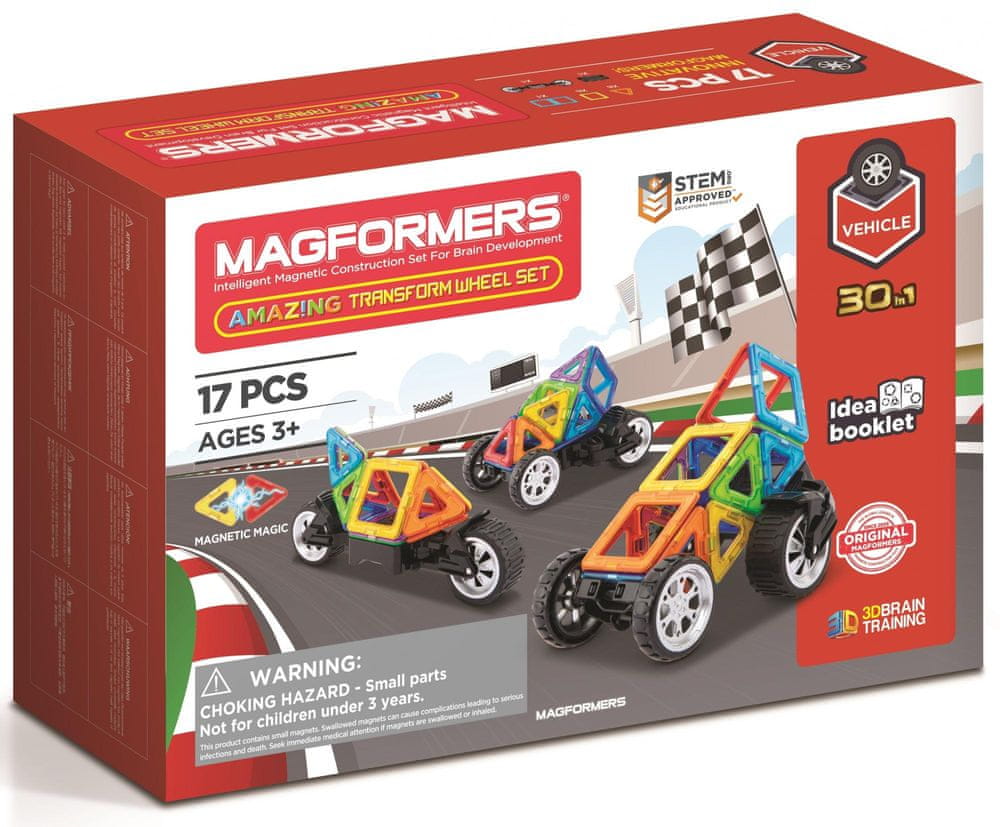 Magformers MAGFORMERS AMAZING TRANSFORM WHEEL SET 17 EL. – Kreatywna zabawa dla dzieci