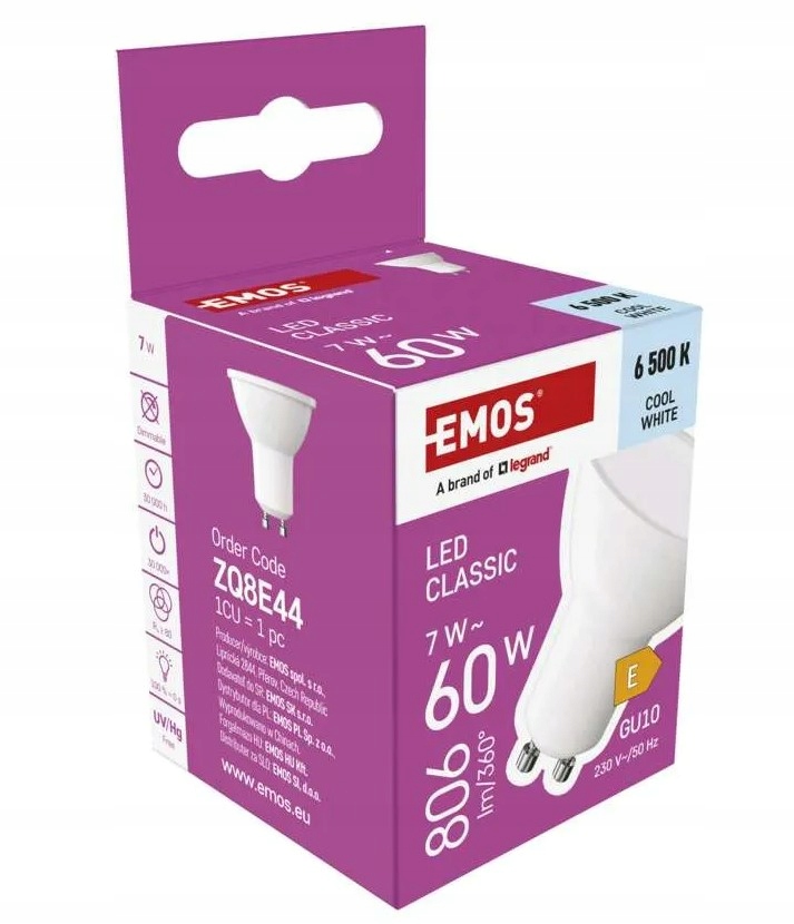 Żarówka LED Classic GU10 7W (60W) 806lm 6500K – Wydajne oświetlenie dla Twojego domu
