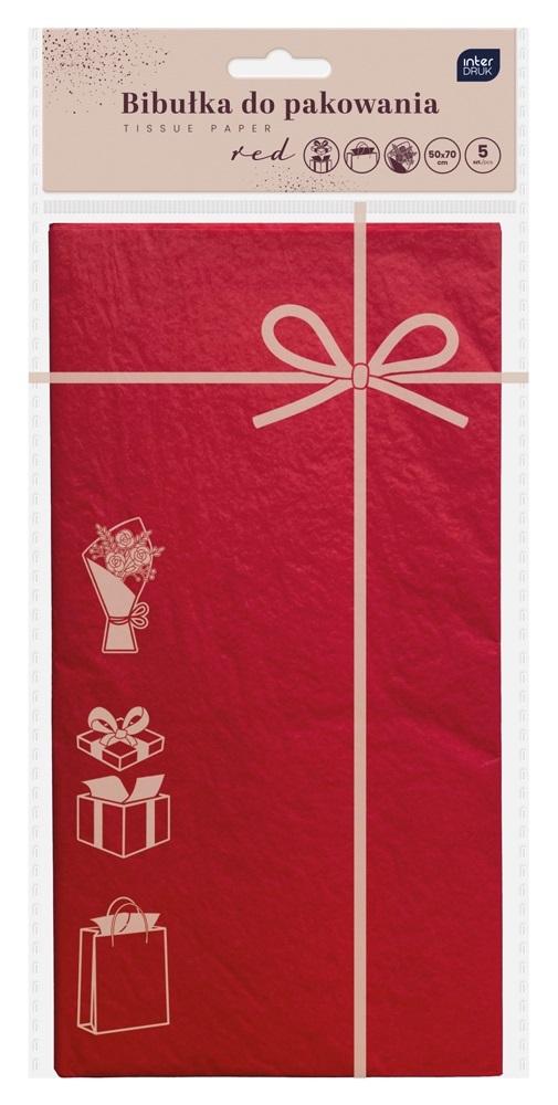 Bibułka Do Pakowania Prezentów 50x70 cm – Czerwona Elegancja