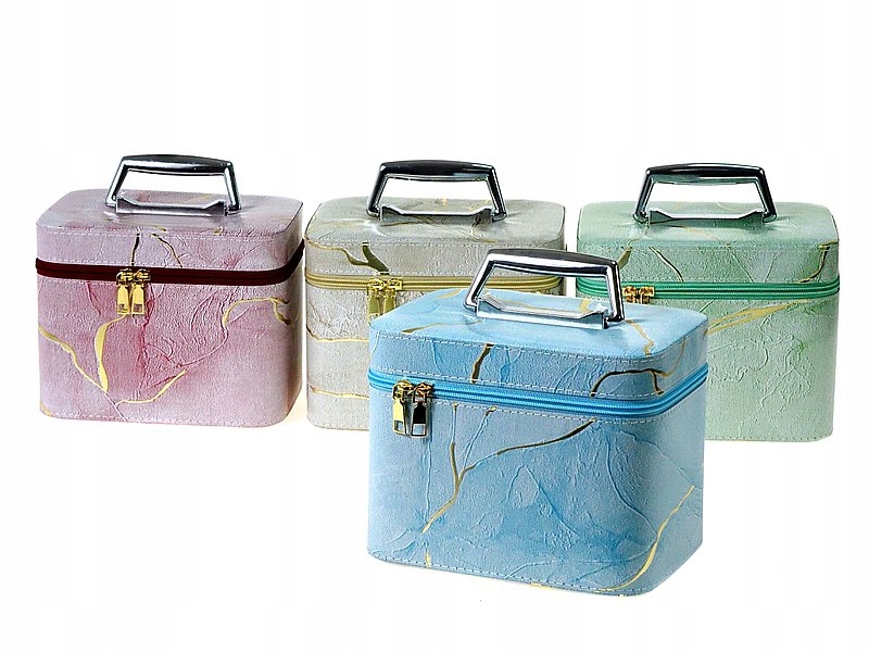 Kuferek M z lusterkiem na zamek 21x14x13cm MIX – Idealny dla małych stylistów