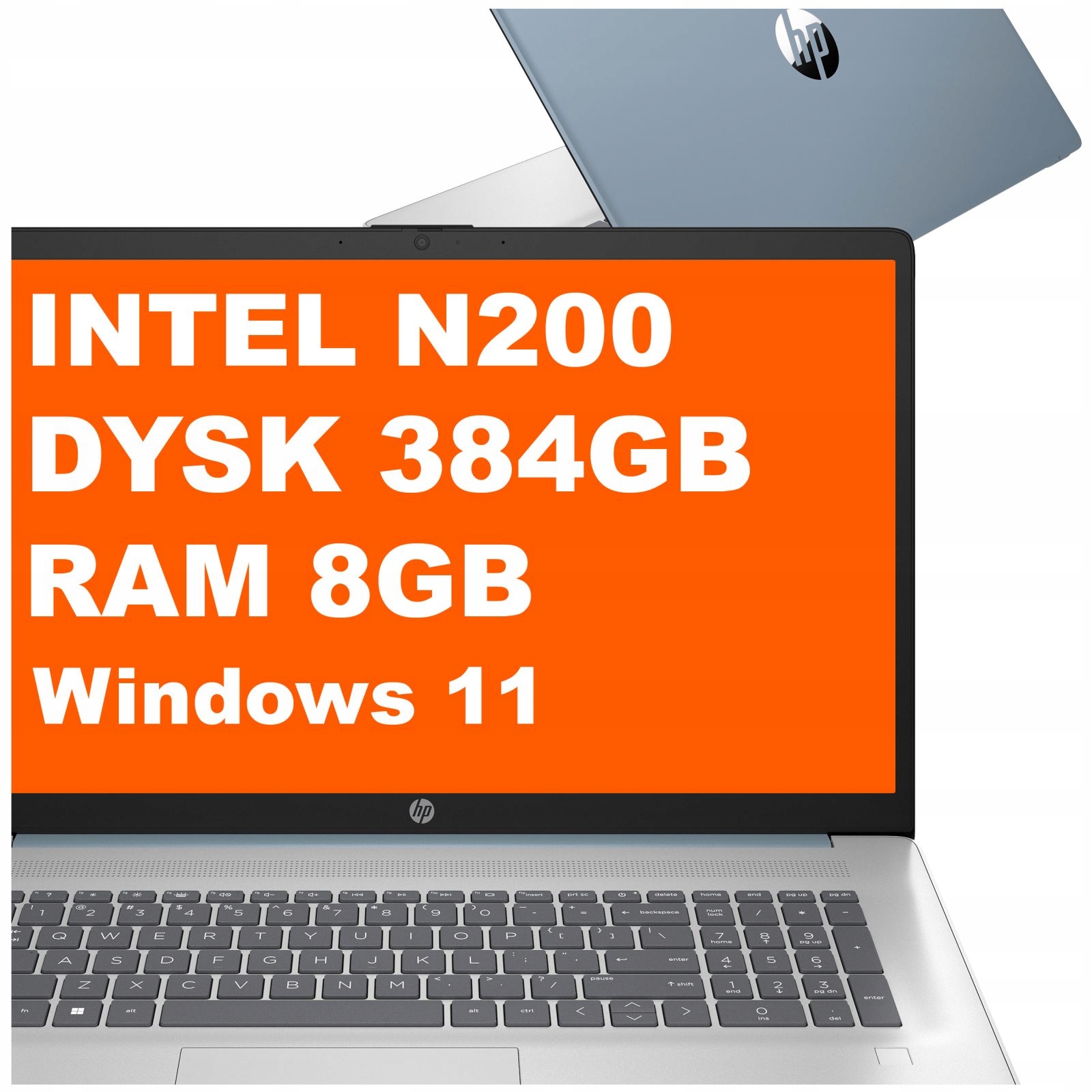 Laptop HP 17-cn Intel N200 8GB 384GB Intel UHD HD+ Dotyk W11 Niebieski – Wydajność i styl w jednym