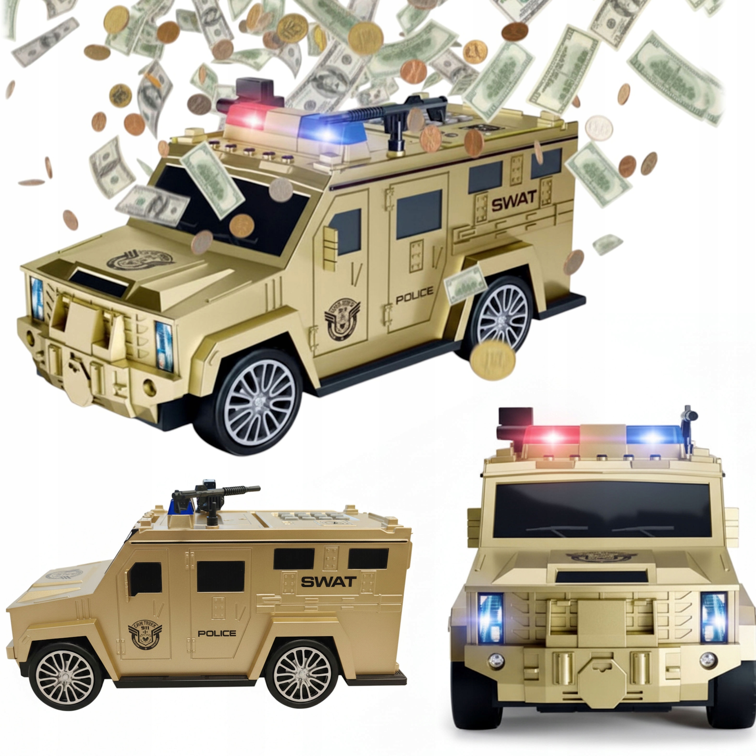 Skarbonka Auto Sejf Duże Auto Truck Gold – Zabawna nauka oszczędzania