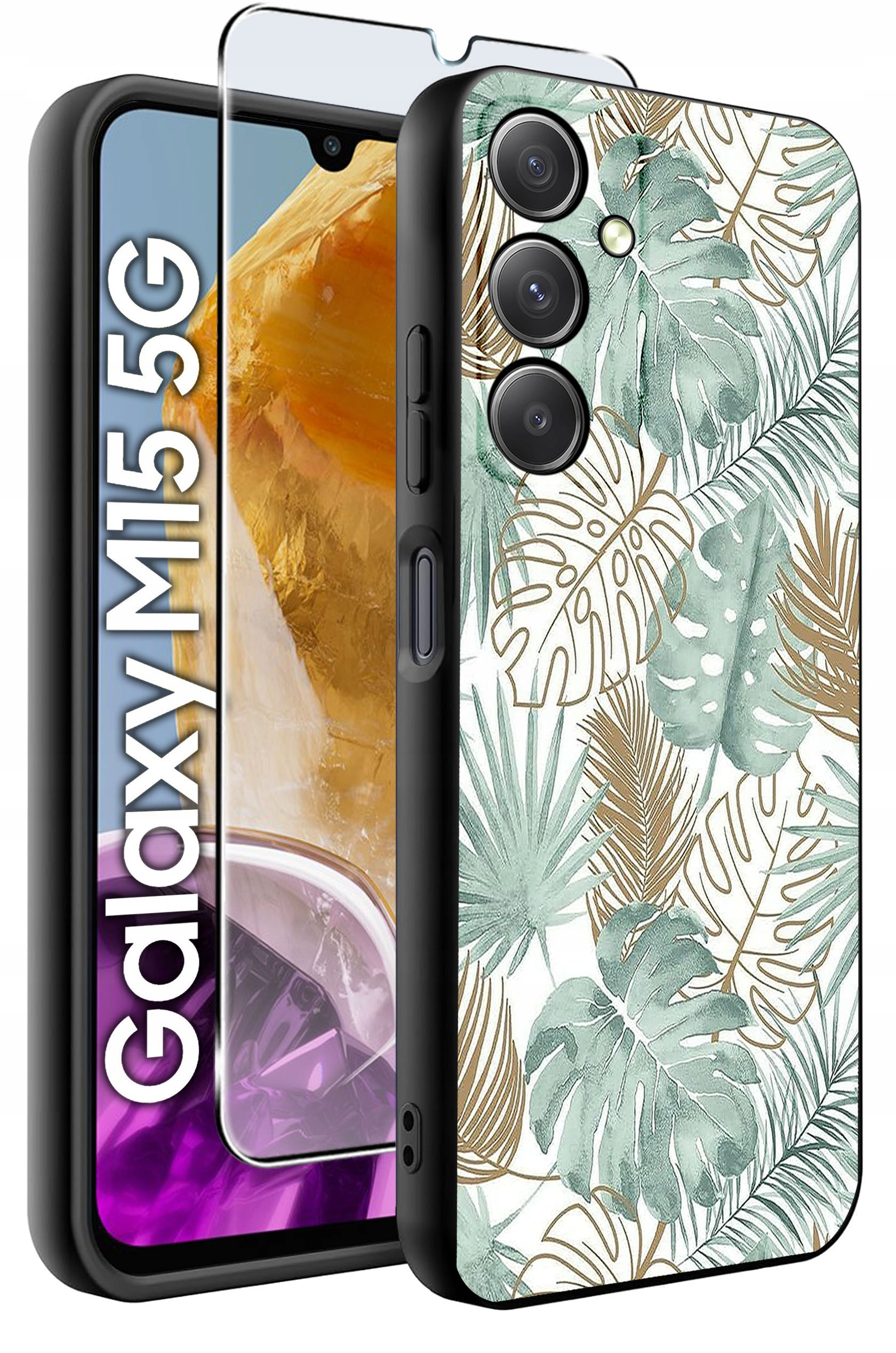 ETUI do Samsung M15 5G WZORY | SILIKONOWE MATT CASE + SZKŁO HARTOWANE 9H – Ochrona i styl w jednym