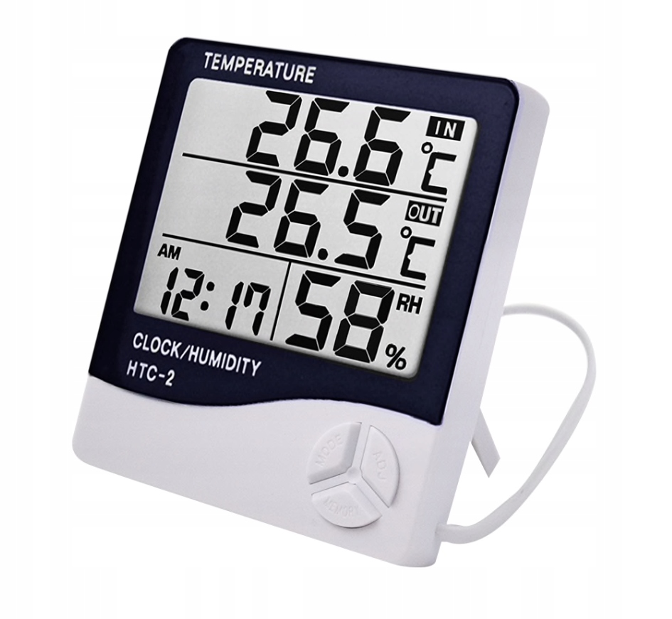 Termometr cyfrowy LCD wewnętrzny zewnętrzny z funkcją daty i alarmu – Twoje idealne rozwiązanie do monitorowania temperatury