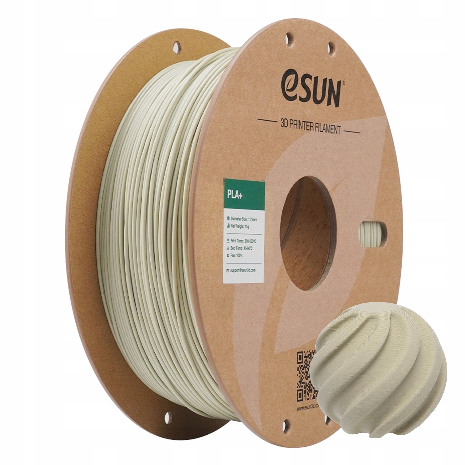 Filament PLA+ 1,75mm 1kg - Light Khaki od eSUN – Idealny wybór dla Twojej drukarki 3D